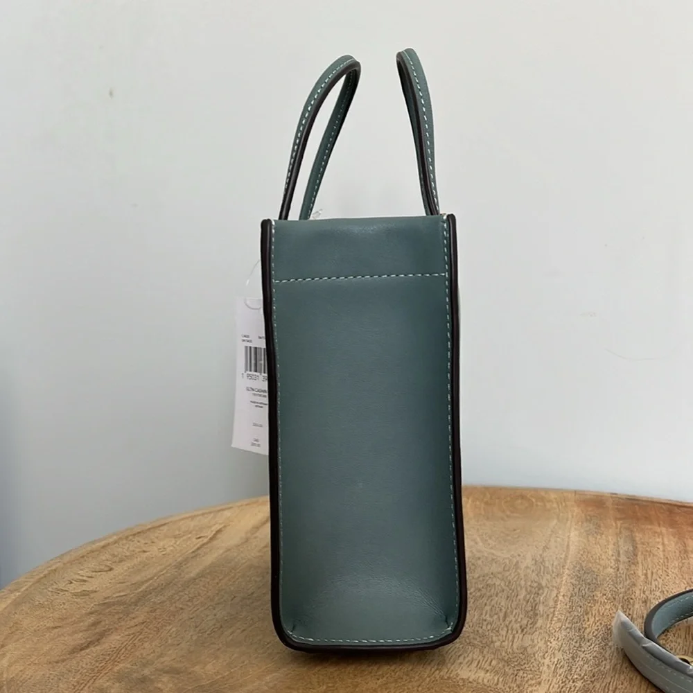 NWT Coach Cashin Mini Tote Top Handle Crossbody in Sage Glovetanned Leather - Picture 5 of 16